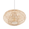 Lampa wisząca Rattan 11153 klatka cage japandi drewniana metalowa biała