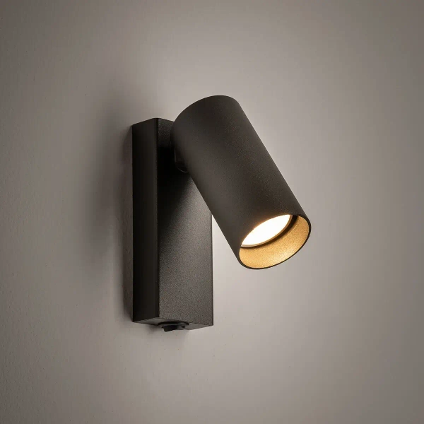 Metalowa lampa ścienna FOURTY 11766 regulowana tuba jedwabisty grafit