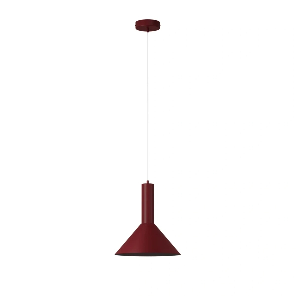 Wisząca lampa burgundowa 1xE27 VITRUM stożek do jadalni 41596