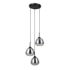 Potrójna lampa wisząca Felis PND-40824-3-BK szklana czarna przydymiona