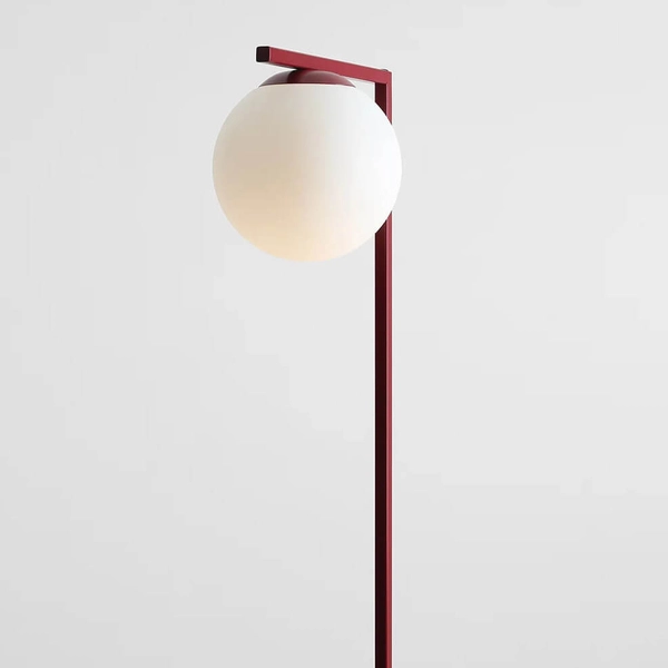Kulista lampa podłogowa Zac 1038A15_1 Aldex metalowa biała czerwona