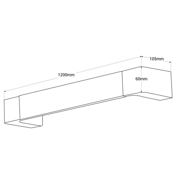 Ścienna lampa prostokąt Linea ABR-ESTO-24W Abruzzo LED 24W 3000K czarny