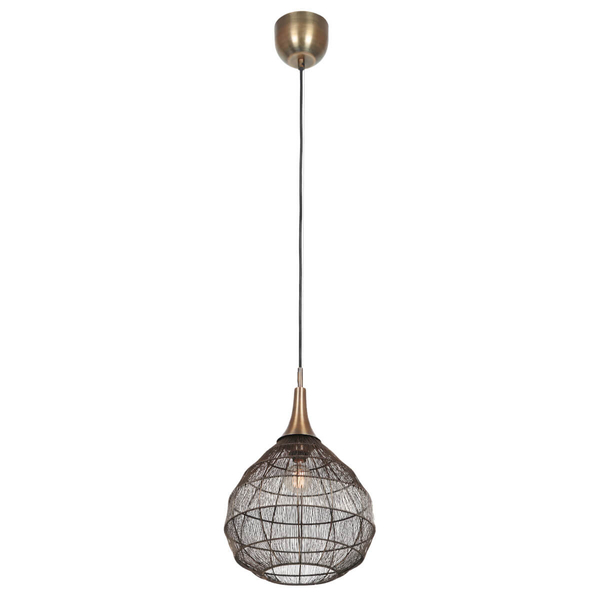 Pojedyncza lampa wisząca SORAYA 365440104 Trio łezka druciak czarny złoty