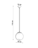 LAMPA wisząca SL.0263 szklana OPRAWA zwis kula ball chrom biała