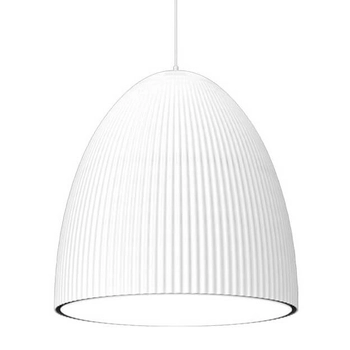 Karbowana lampa wisząca Gandra 5028 Shilo regulowana do jadalni biała