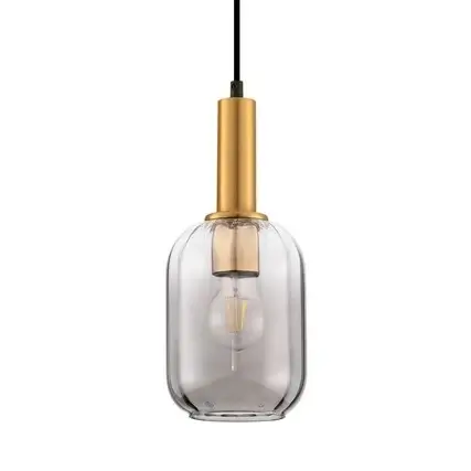 Zaokrąglona wisząca lampa QUERISA LE45215 do salonu złota