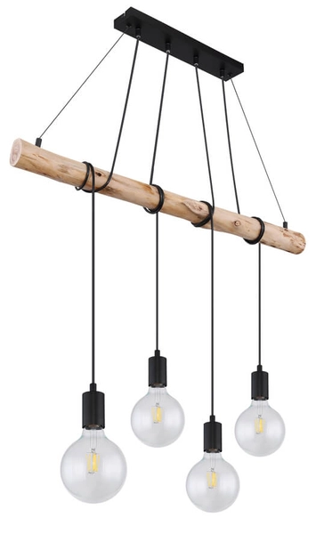 Wisząca lampa Auston 15439-4 kuchenna nad wyspę drewno