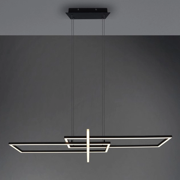 Czarny zwis ledowy Salinas 320310332 ramki 34W 3000K nad łóżko