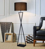 LAMPA podłogowa SANDGLASS FSG-B-E27 Abigali stojąca OPRAWA abażurowa czarna