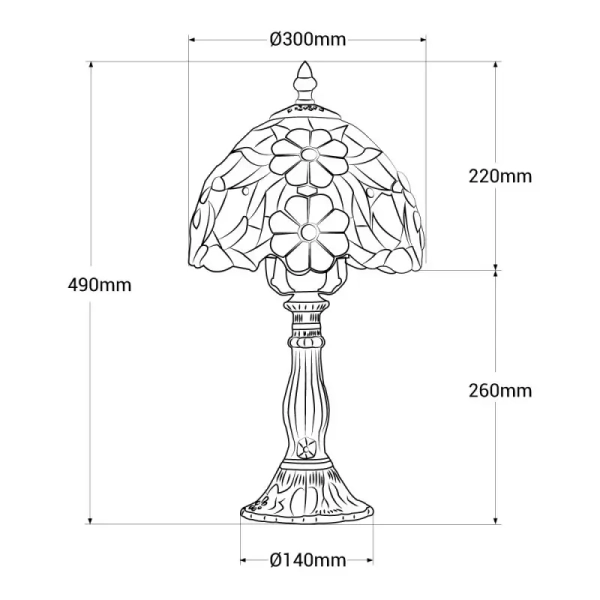 Witrażowa lampa stołowa Capolavoro ABR-LS-CAPO1 szklana kolorowa