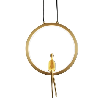 Designerska lampa wisząca Amici ST-D7774 gold 7W 3000K do salonu okrąg złota