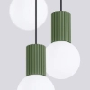 Jadalniana lampa wisząca HALO SL.1725 ryflowana kule białe oliwkowe