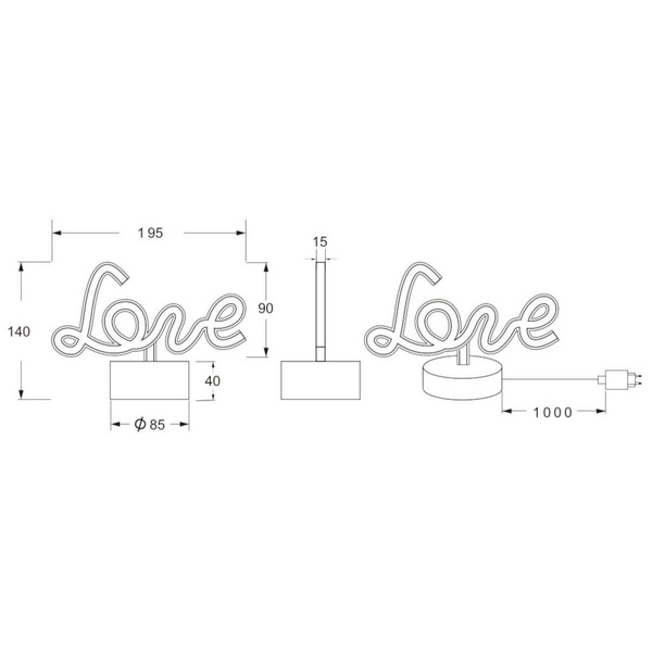 Stołowa lampa love Amor R55931101 LED 1W USB różowy biały