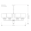 Abażurowy żyrandol Modesto MOD-ZW-8 (BC) tkaninowy biały nikiel