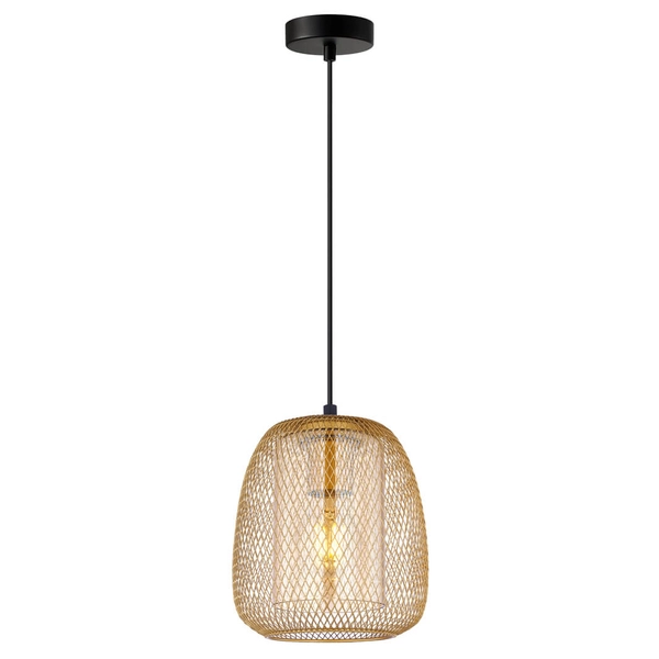 Salonowa lampa wisząca Amiria PND-28612-GD-AMB Italux klatka złoty