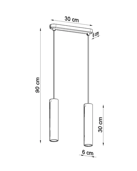 Betonowa LAMPA wisząca SL.0654 tuba OPRAWA ZWIS okrągły na listwie szare czarne