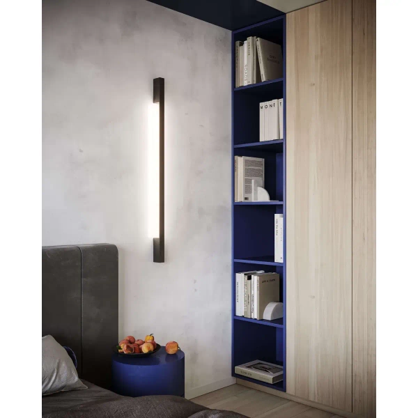 Minimalistyczna lampa ścienna Sappo LED 25W do holu czarna