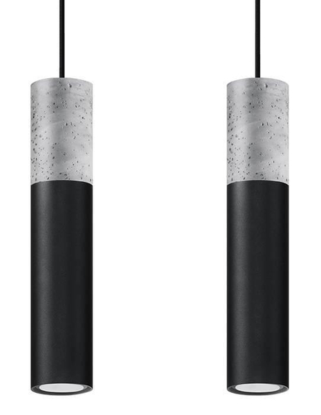Wisząca LAMPA skandynawska SL.0651 metalowa OPRAWA zwis tuby beton czarne