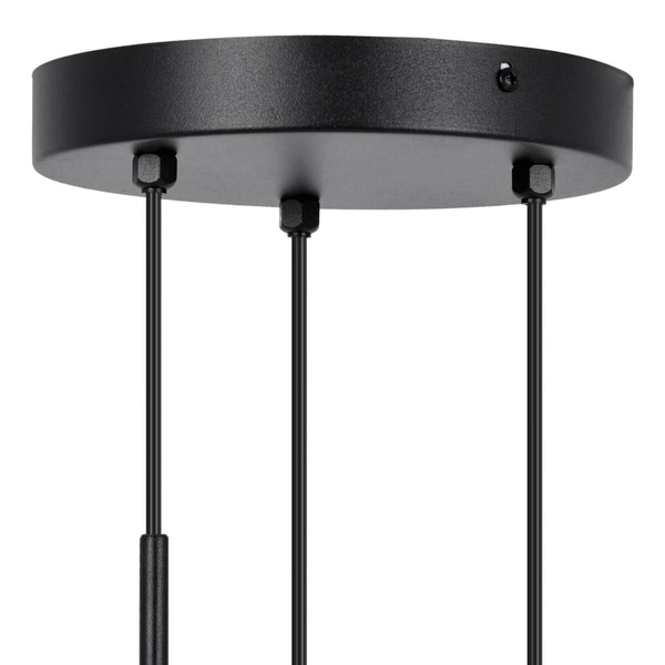 Potrójna kaskadowa lampa wisząca Vela K-5338 metalowa czarna bursztynowa
