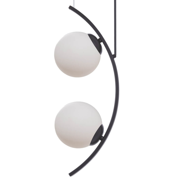 Wisząca lampa do salonu Helix 5016  Zumaline kulista biała czarna