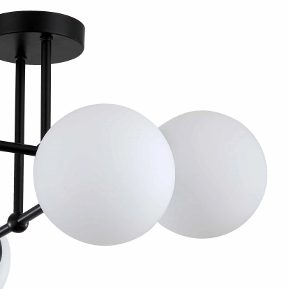 Lampa wisząca Roma LP-1345/4P BK Light Prestige szklane molekuły czarna