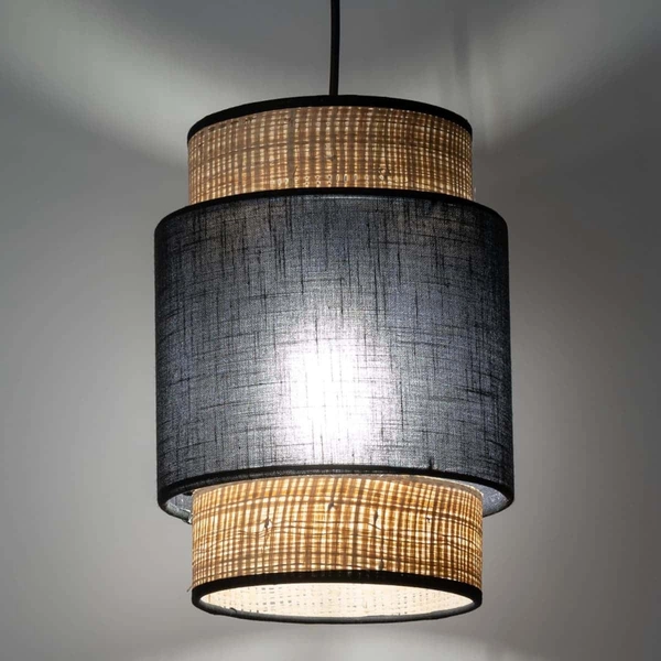 Pojedyncza lampa wisząca ekologiczna Boho 5656 TK Lighting czarna słomkowa