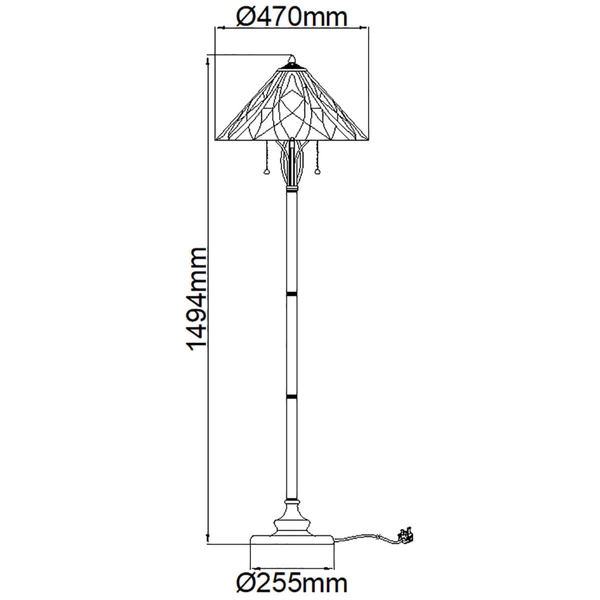 Podłogowa lampa do salonu Victory QZ-VICTORY-FL witrażowa brązowa kolorowa