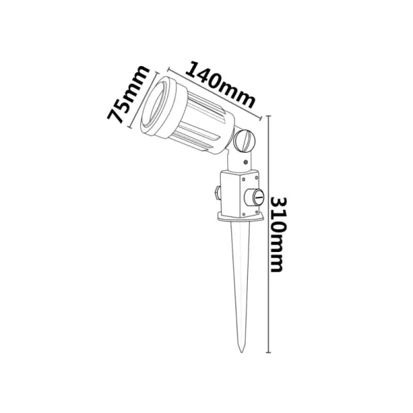 Reflektor zewnętrzny Fiorenza ABR-RZF-E27 metalowy IP65 czarny