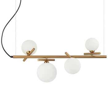 Szklana lampa wisząca Reverso PND-5622-4-BRO-W mosiądz