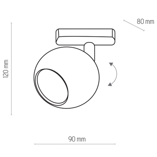 Szynowy reflektor 1-fazowy 1070 Zumaline kula ball biała