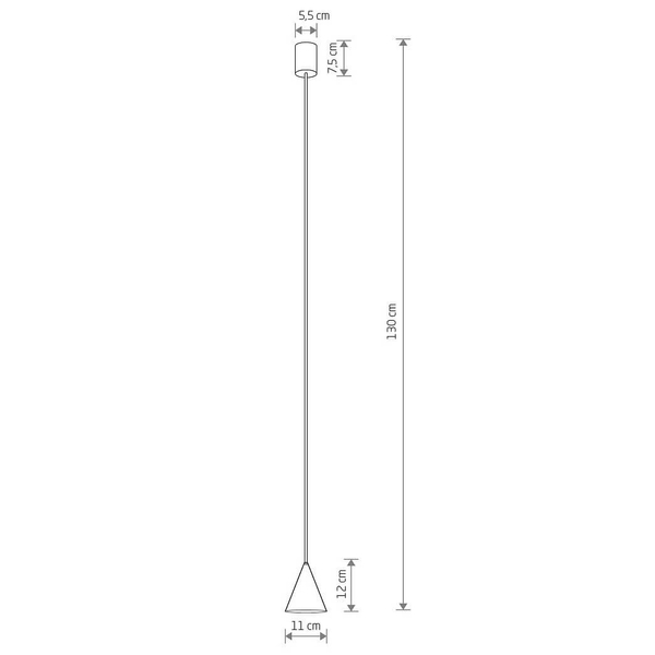 Zwieszana lampa stożkowa ZENITH 11454 do salonu jedwabisty grafit