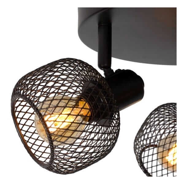 Sufitowa LAMPA loftowa MAREN 77978/13/30 Lucide metalowa OPRAWA plafon okrągły regulowany czarny