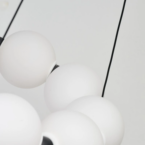 Kulista lampa wisząca PERLA czarna biała AZ6895 30W 3000K ściemniacz