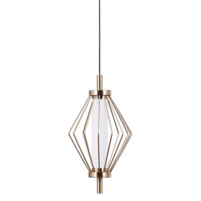 Druciana lampa wisząca Sevil PND-34403-1-HBR LED 5W 3000K diament złoty