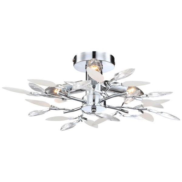 Sufitowa LAMPA liście VIDA 63160-3 Globo plafon OPRAWA metalowa chrom