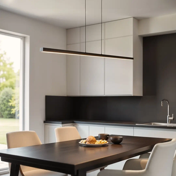 Liniowa wisząca lampa nad stół 1257 LED 15W 3000-6000K belka czarna