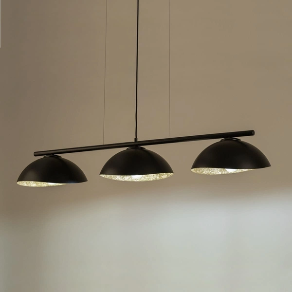 Żywicowa lampa zwisająca Solar 40579 Sigma kopułowe klosze czarna złota