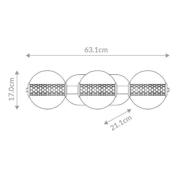Kinkiet ścienny bubble Atomo QN-ATOMO-3W-BG LED 13W 3000K IP44 złoty