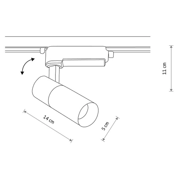 Reflektor do szyn 1-obwodowych Profile Tinos 10377 Nowodvorski LED 10W 4000K tuba biały