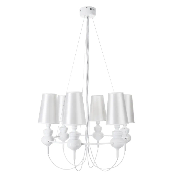 Żyrandol glamour Queen ST-7105-6S white Step pałacowy do salonu biały