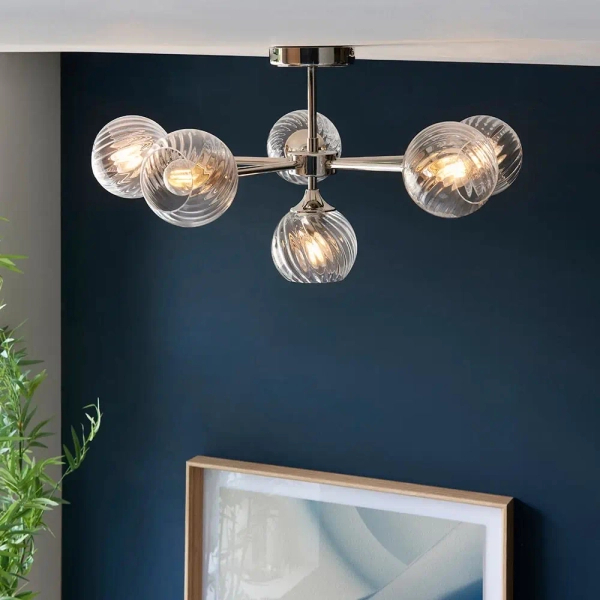 Sufitowa lampa do salonu Allegra 104050 szklane kule nikiel