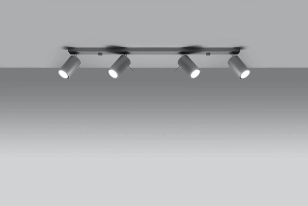 Spot LAMPA sufitowa Ring SL.0453 Sollux metalowa OPRAWA reflektorowa LISTWA regulowane tuby szare