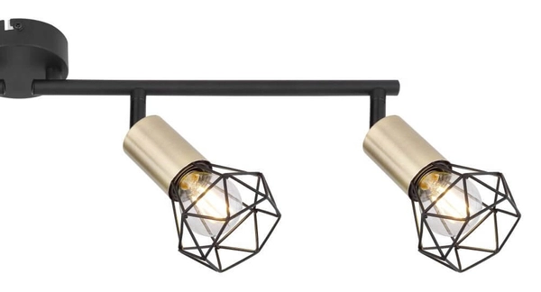 Lampa sufitowa ruchoma Xara 54802S-4AB listwa czarna mosiądz