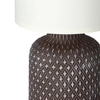 Abażurowa lampa stołowa Iner 41-79862 Candellux ceramika brązowa biała