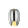 Loftowa wisząca lampa 22056 szklana owalna złota przydymiona