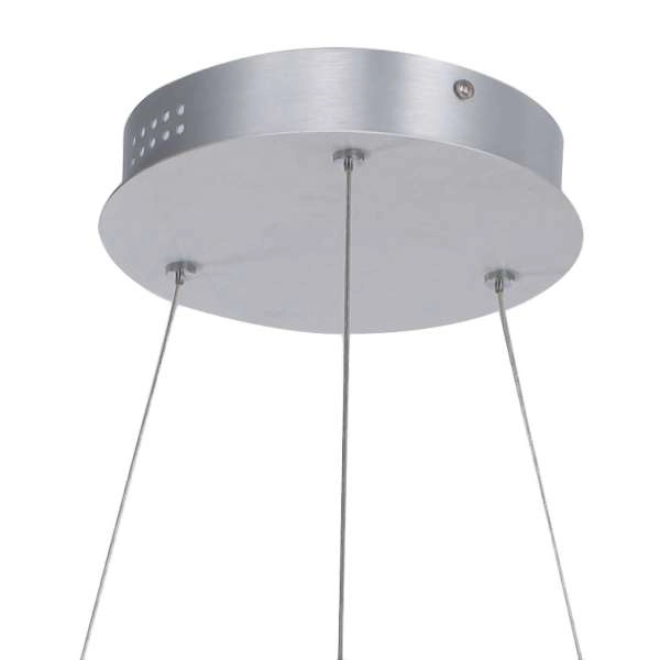 LAMPA wisząca VELAR MD16003097-1B SILVER Italux metalowa OPRAWA okrągła LED 60W 3000K zwis pierścień ring srebrny