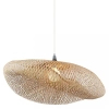 Geometryczna wisząca lampa 19103 do salonu bambusowa brązowa