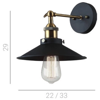 Kinkiet LAMPA ścienna KERMIO MBM-2319/1 Italux metalowa OPRAWA industrialna czarna