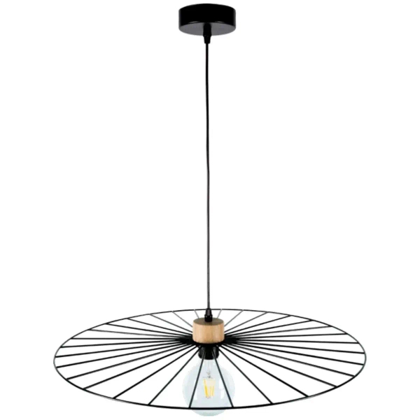 Druciana lampa wisząca ANTONELLA 189249104 metalowy zwis kapelusz czarny