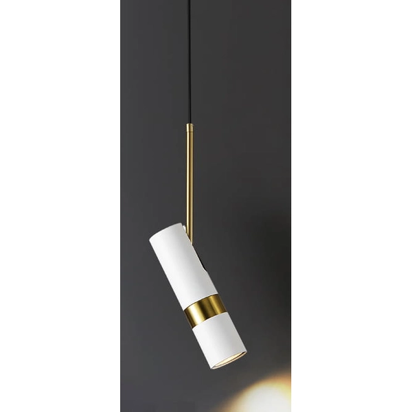 Wisząca lampa regulowana CGLOOK1PWH tuba biała mosiądz